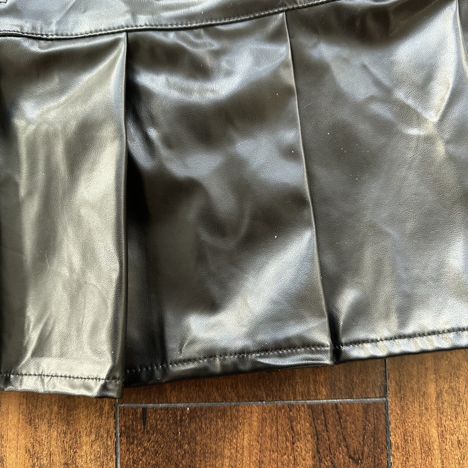 Tripp NYC Vintage M Black Faux Leather Goth Punk Mini Skirt Rare Grunge Y2K 90s