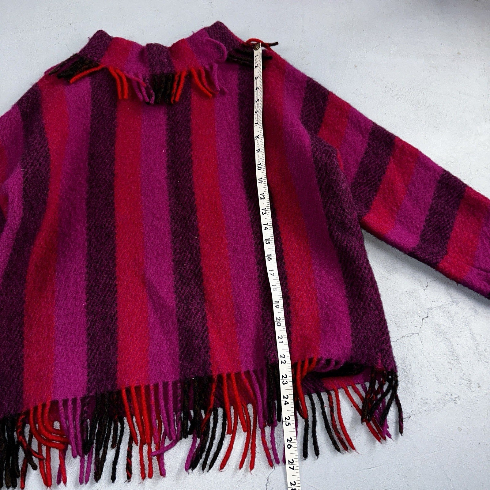 Ljungberg For Kjell Of Norway Womens Pink Striped Wool Vest Rockabilly VTG 60s