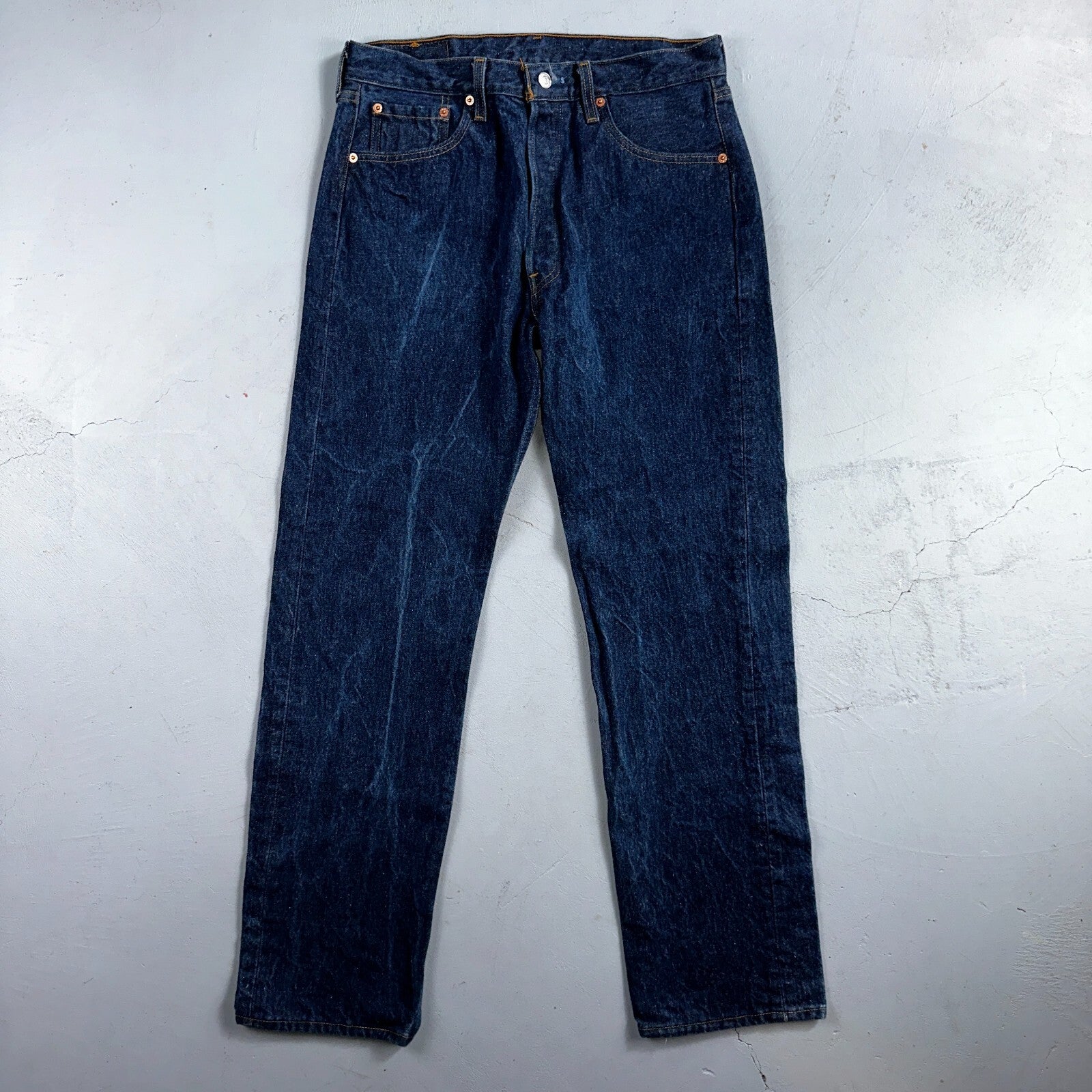 Levis 501 Vintage 90s USA XX Straight Leg Jeans Blue Dark Wash 34x34 Act 31x31