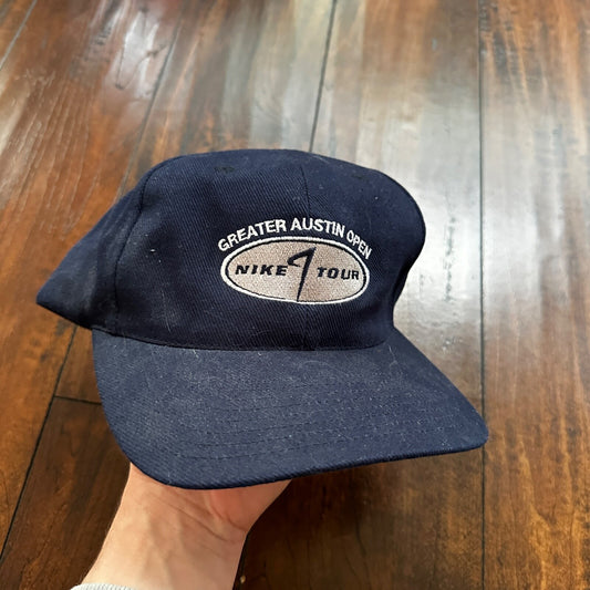 Nike Huston Open Vintage Hat Cap Snapback Navy Y2K Basic Navy Golf Hockey