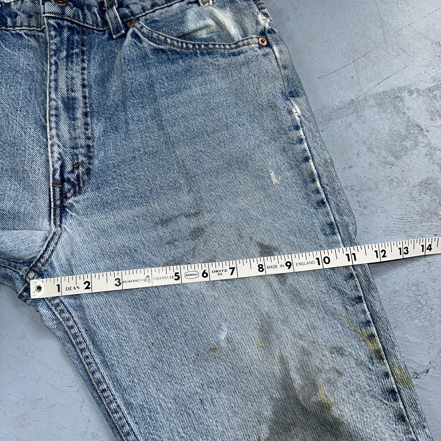 Levis 517 Vintage 90s USA Orange Tab Bootcut Flare Blue Worn Jeans Act 33x31