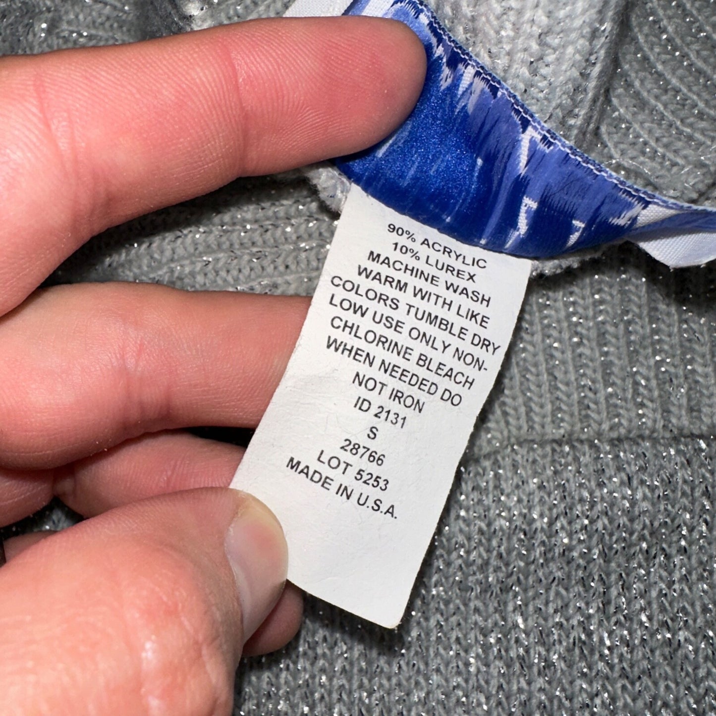 BFA Classics Womens Knit Short Sleeve Sweater Size Small Silver Sparkly Cute