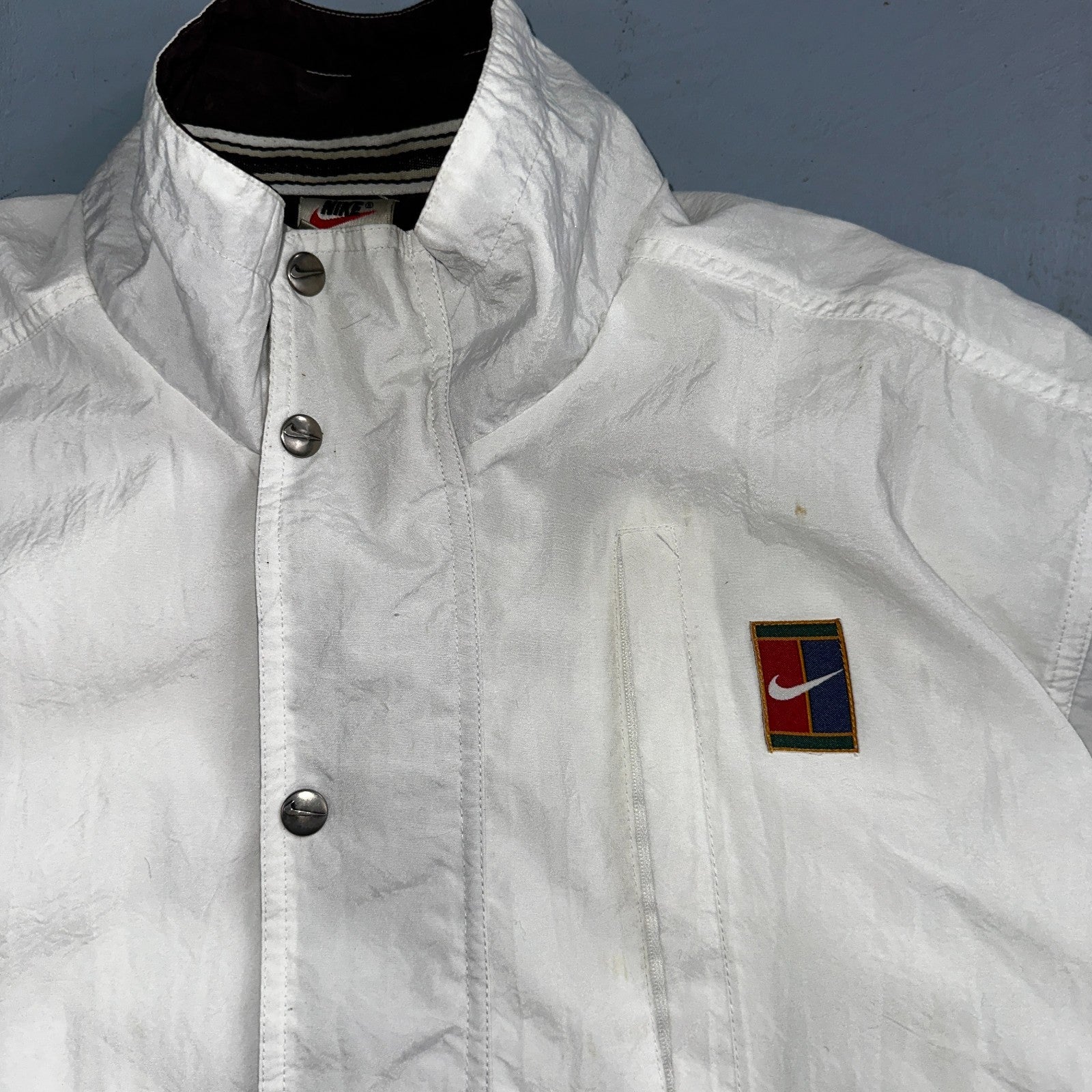 Nike Jacket Vintage 90s Challenge Court Tennis Vest Removable Sleeves RARE White