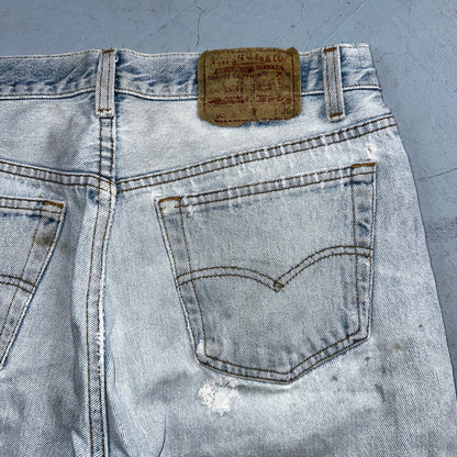 Levis 501 Vintage 90s USA XX Straight Leg Jeans Blue Light Wash 34x36 Act 31x32