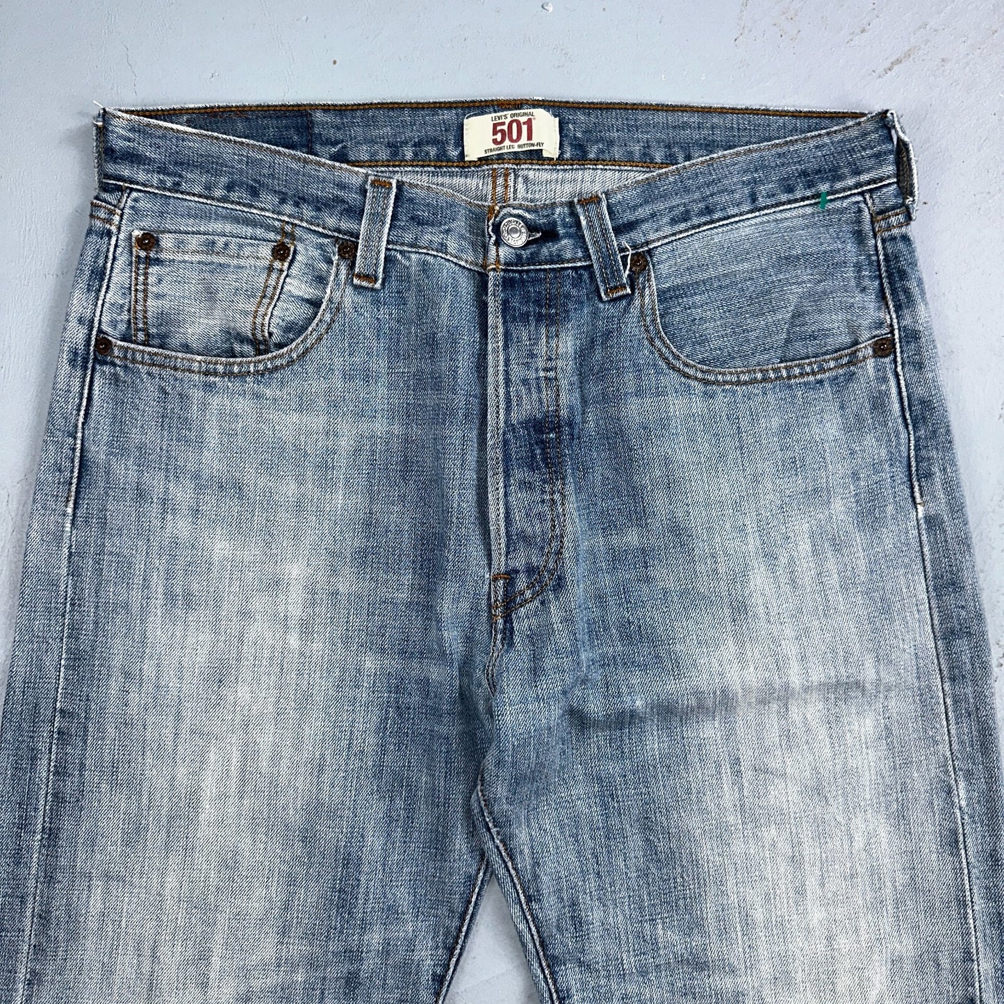 Levis 501 Vintage Y2K XX Straight Leg Jeans Blue Light Wash 34x34 Act 33x32