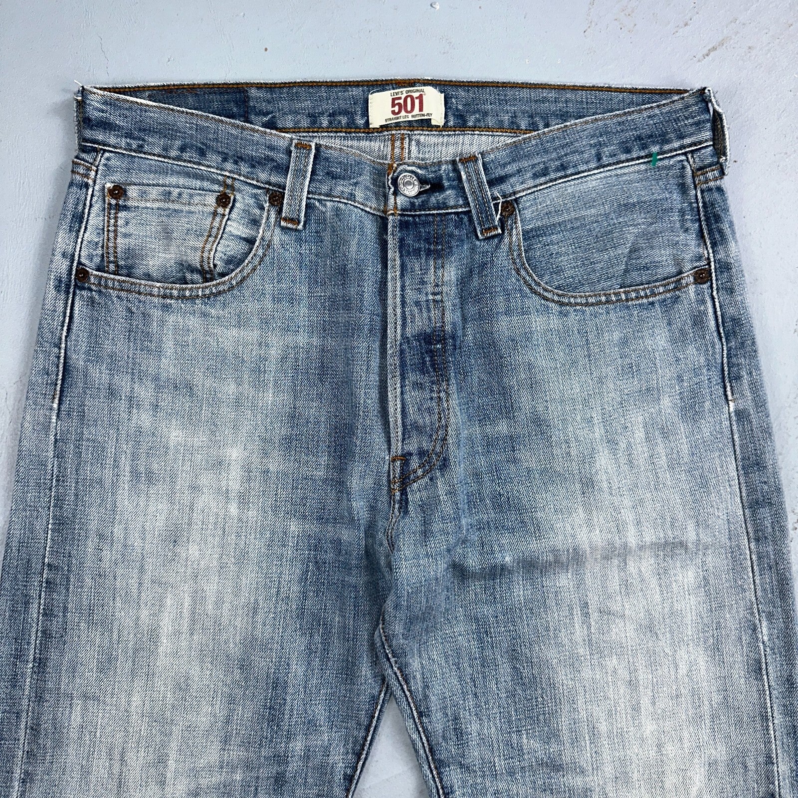 Levis 501 Vintage Y2K XX Straight Leg Jeans Blue Light Wash 34x34 Act 33x32