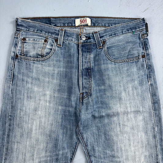 Levis 501 Vintage Y2K XX Straight Leg Jeans Blue Light Wash 34x34 Act 33x32