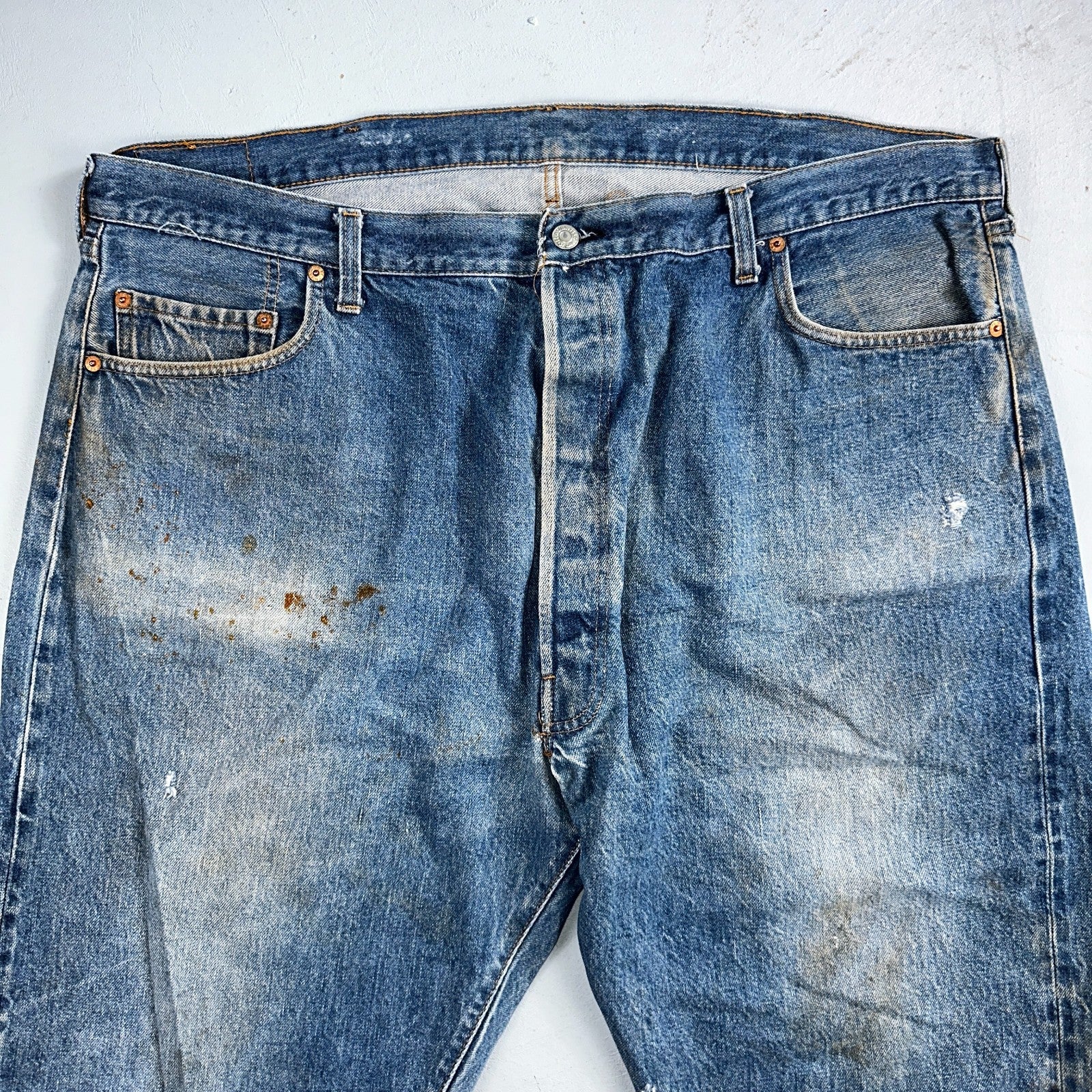 Levis 501 Vintage 80s Redline Selvedge USA XX Jeans Med Wash 48x30 Act 43x27