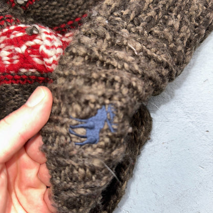 Abercrombie & Fitch VTG Womens Open Front Boho Sweater Cardigan Aztez Small Y2K