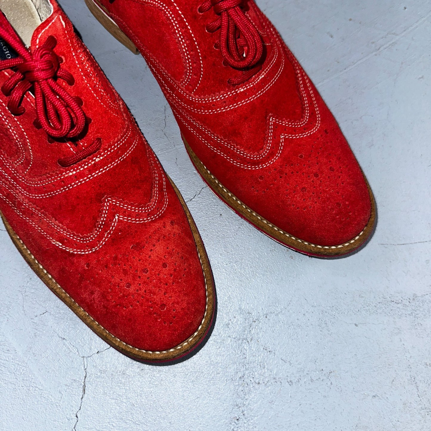 Giorgio Brutini Men's Oxford Suede Wing Tip Red Dress Shoes Men's 9 Nice
