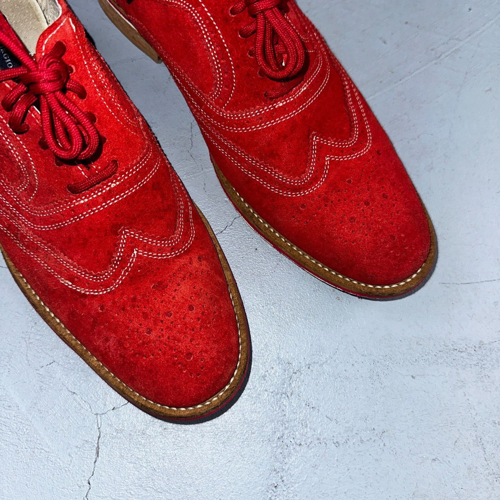 Giorgio Brutini Men's Oxford Suede Wing Tip Red Dress Shoes Men's 9 Nice