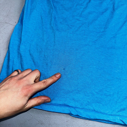 Blank Blue Single Stitch 70s 80s VTG T Shirt Basic Essential Simple Every Day