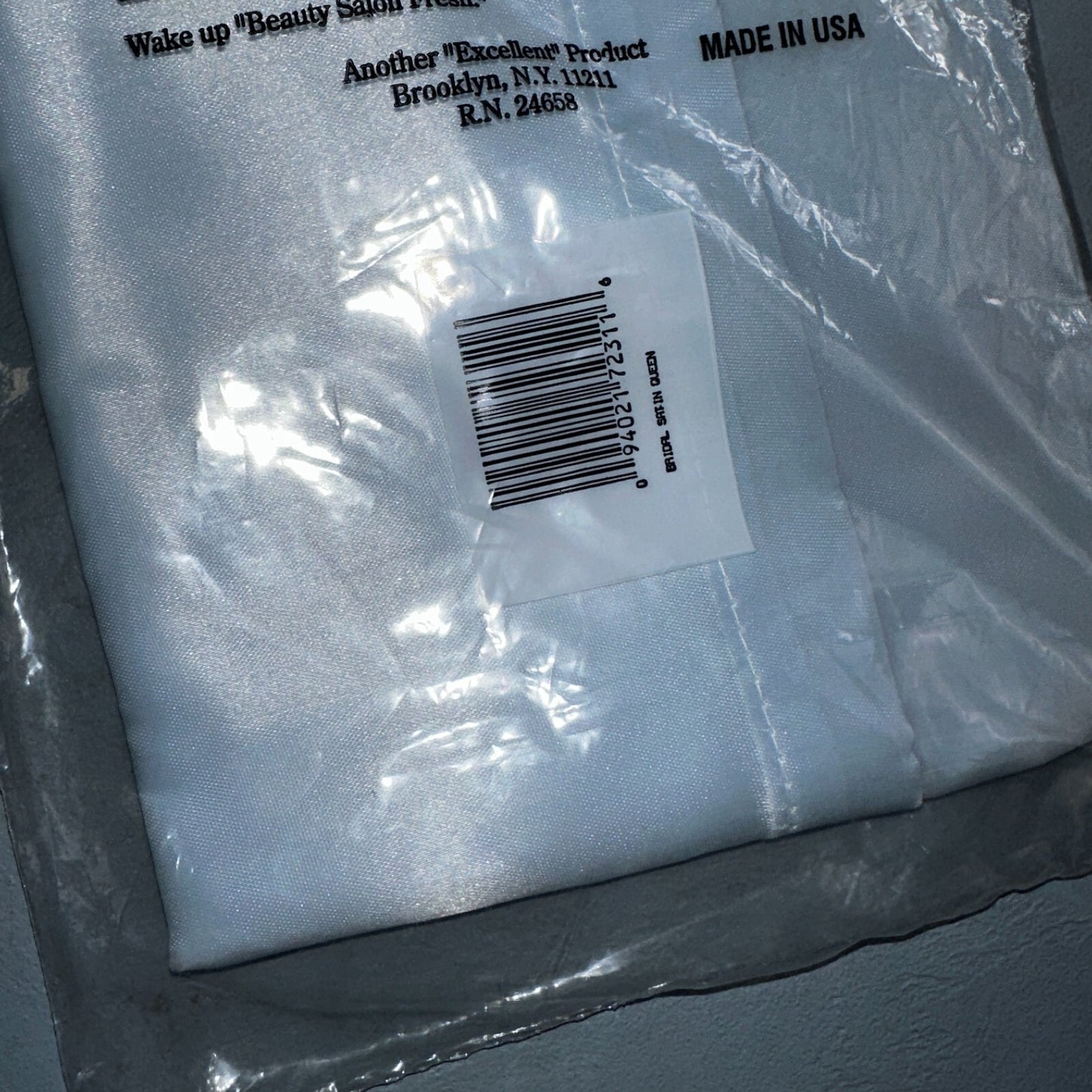 Vintage Silky Sleep Bridal Satin Blue Pillow Case Queen Sz 21x31 Bedding USA