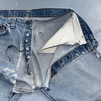 Levis 501 Vintage 80s Redline Selvedge USA XX Jeans Light Wash 32x30 Act 30x28