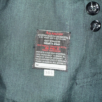 Aqaron Rain Trench Coat Mens 38 Short Green Long Sleeve Button Long Jacket