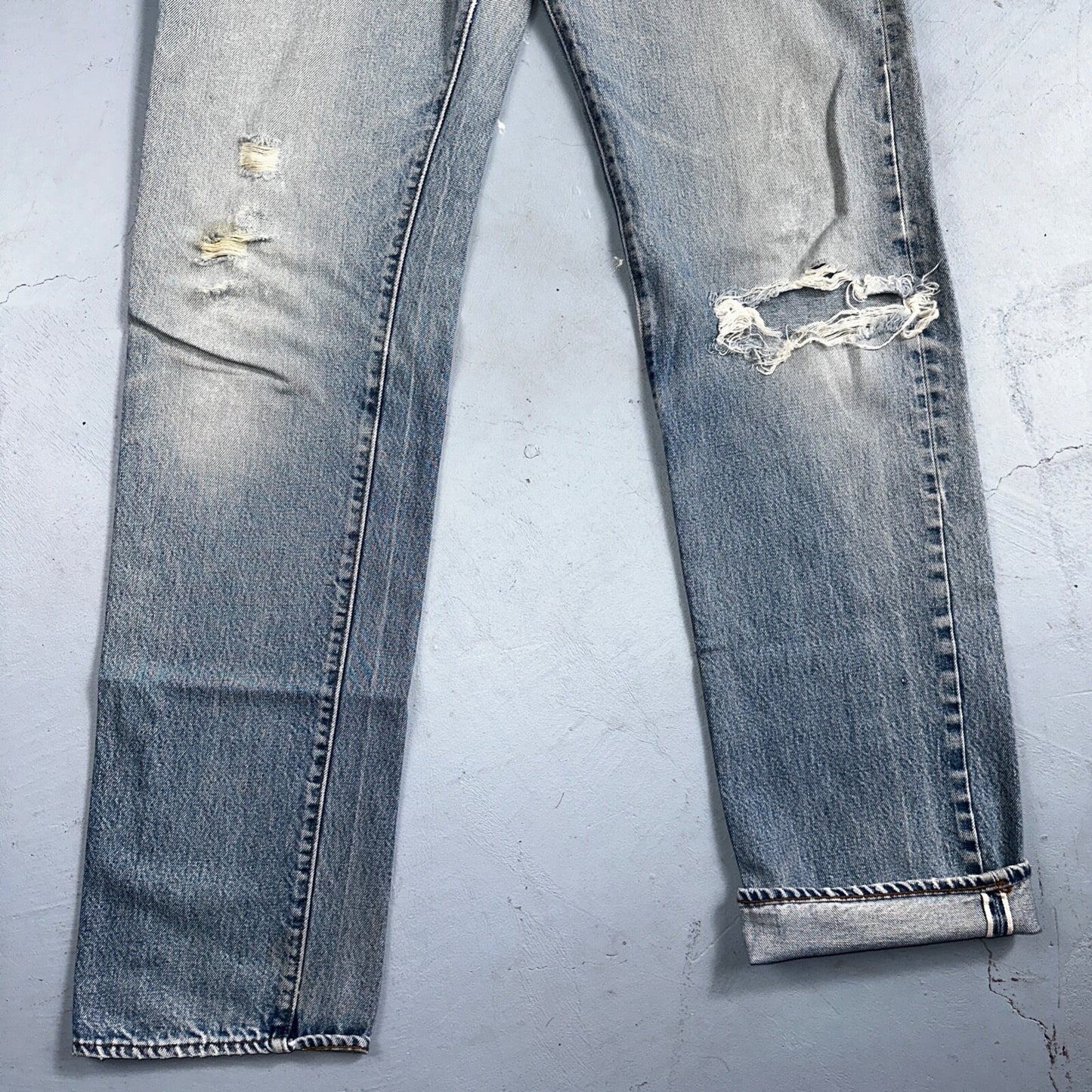 Levis 501 Vintage 80s Redline Selvedge USA XX Jeans Light Wash 34x40 Act 32x36