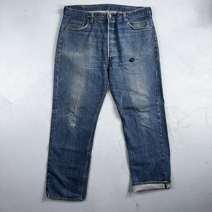 Levis 501 Vintage 80s Redline Selvedge USA XX Jeans Med Wash 42x34 Act 39x31