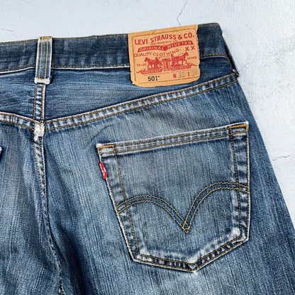 Levis 501 Y2K XX Straight Leg Jeans Blue VTG Med Wash 33x34 Act 31x29
