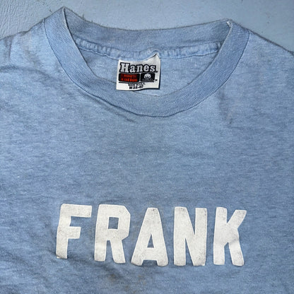 Frank Text Hanes 70s VTG T Shirt 1970s Troop Single Stitch Basic Quote