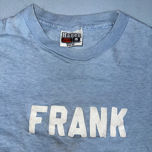 Frank Text Hanes 70s VTG T Shirt 1970s Troop Single Stitch Basic Quote