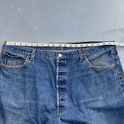 Levis 501 Vintage 90s USA XX Straight Leg Jeans Blue Med Wash 44x32 Act 40x28