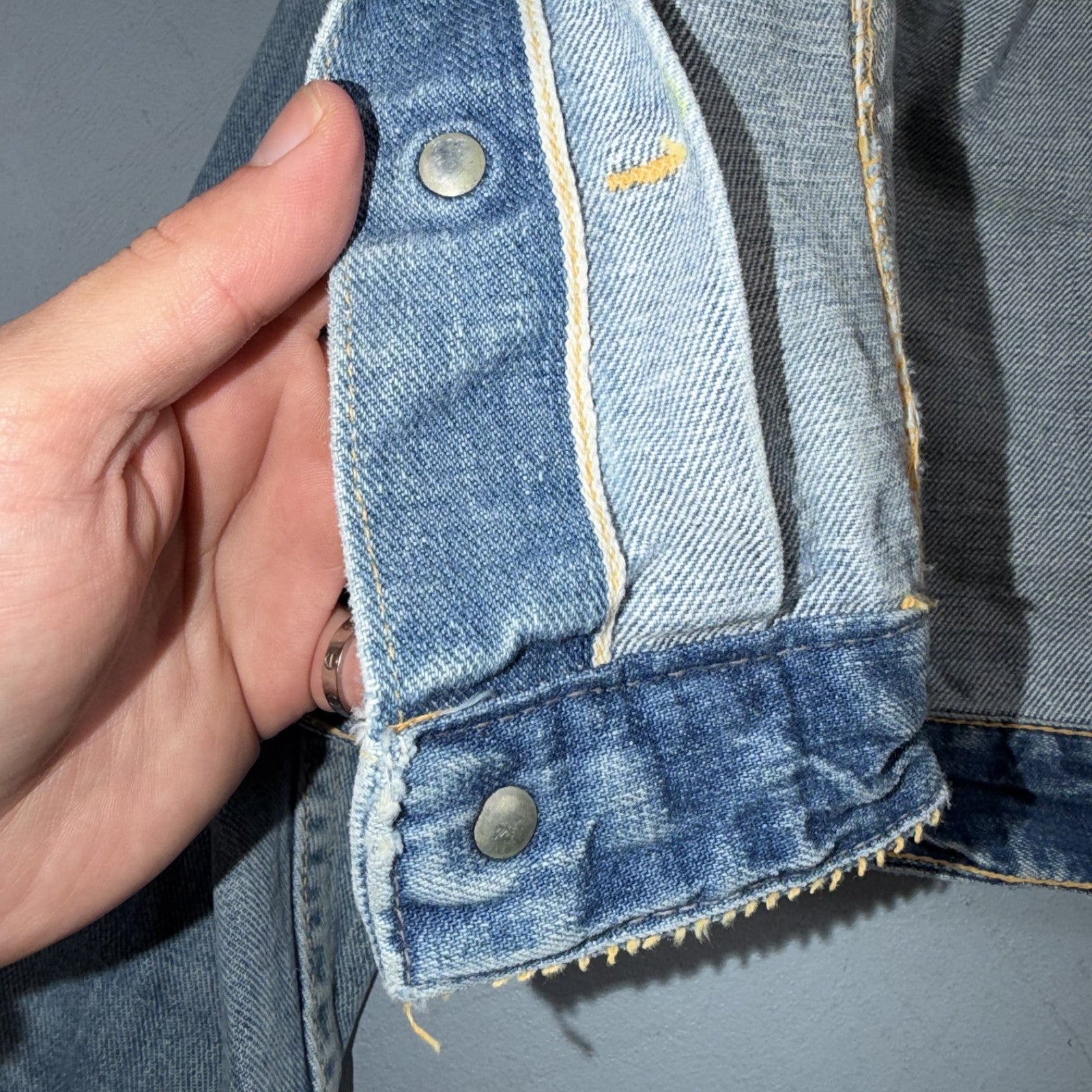 VTG Penneys Ranch Craft Selvedge Denim Jacket Cotton Type 2 Rockabilly 60s