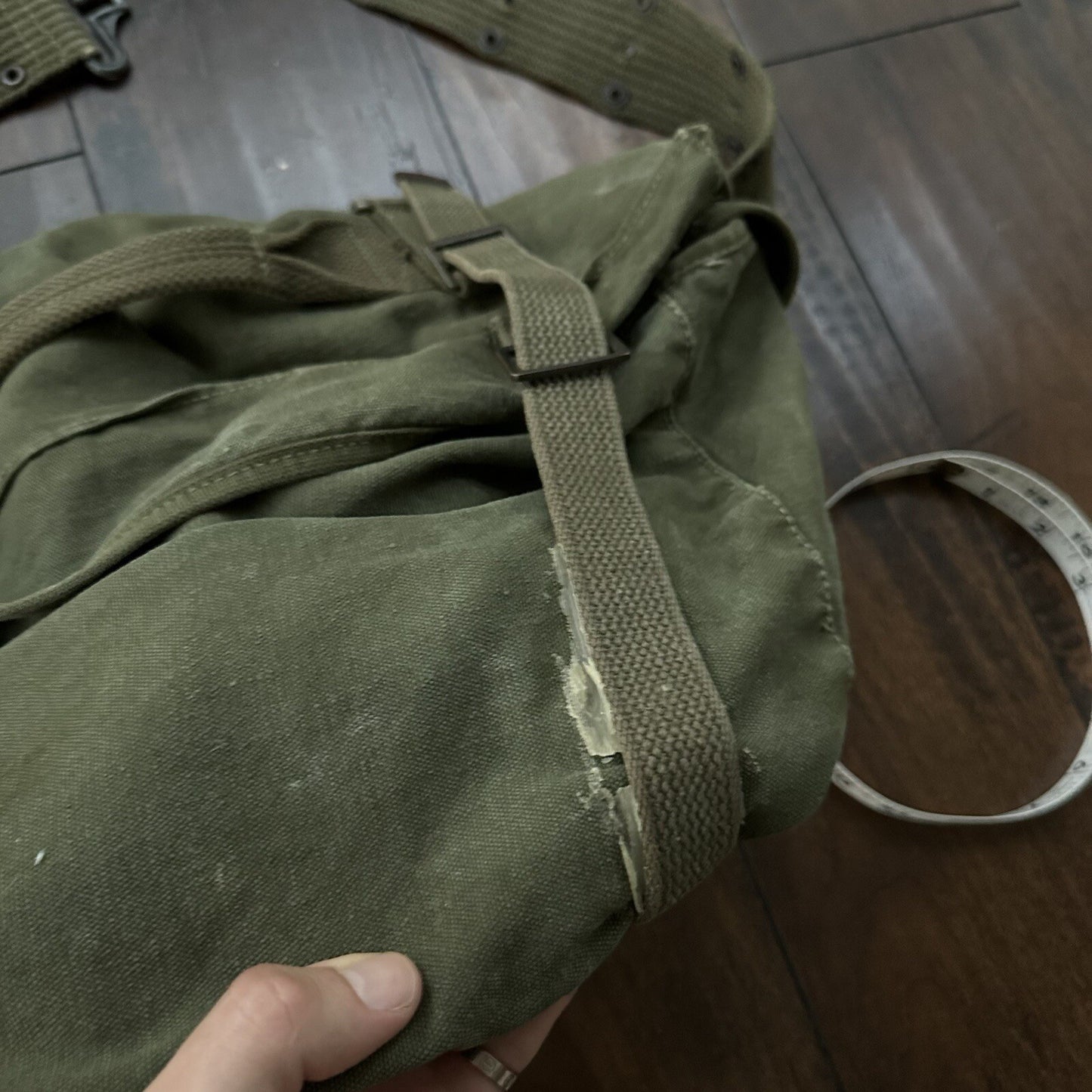 U.S. MILITARY Web Belt Bag Duffle Waist Fanny Pack 1940s 40s WWII Hiking Tools