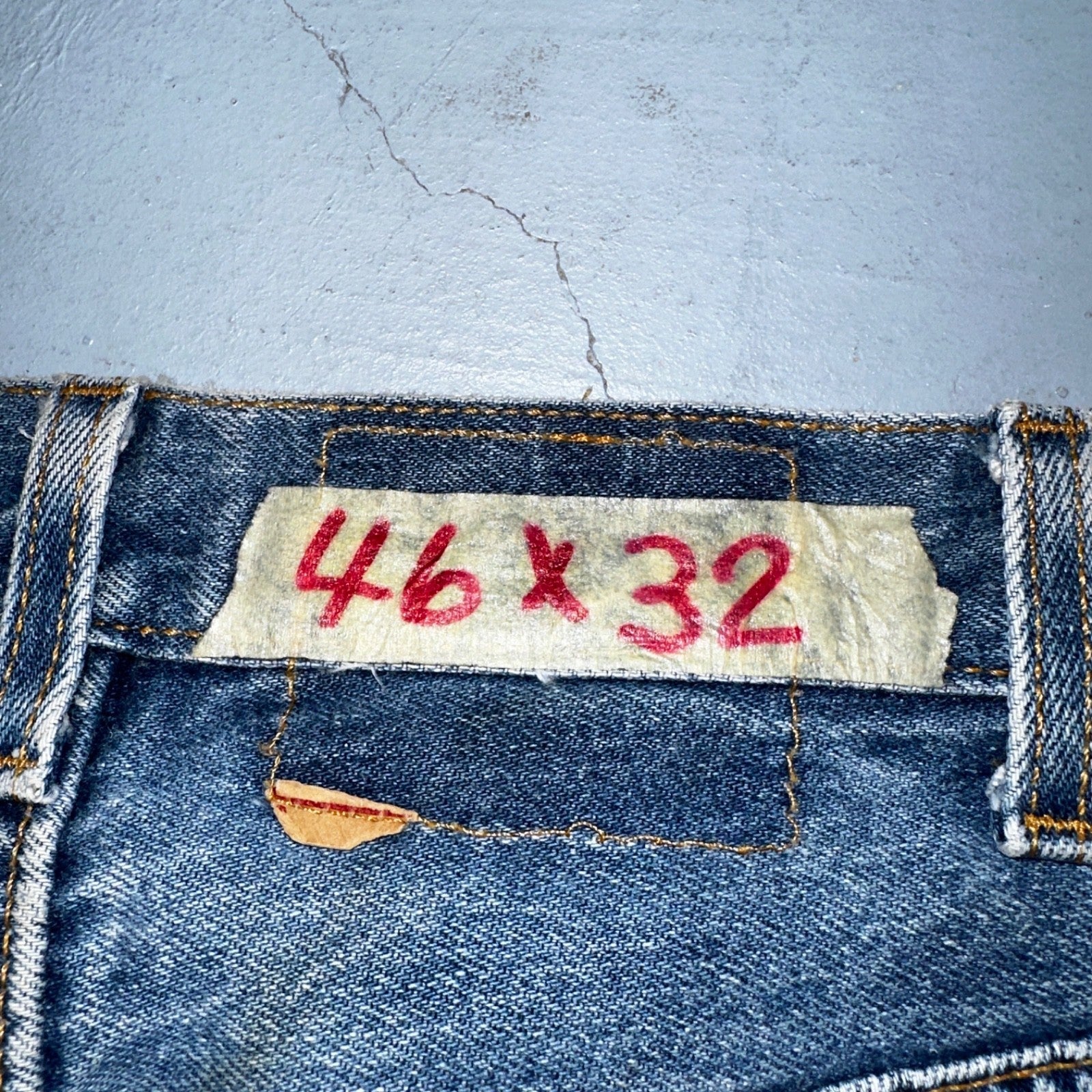 Levis 501 Vintage 90s USA XX Straight Leg Jeans Blue Light Wash 46x32 Act 42x28