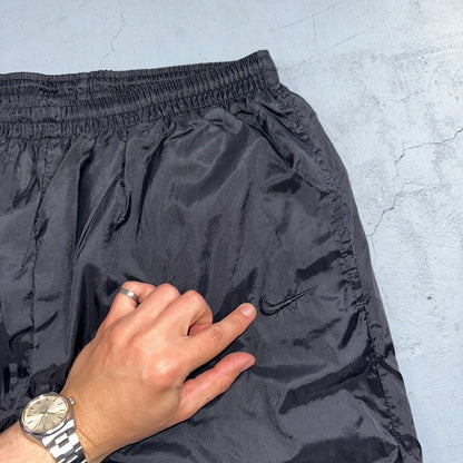 Nike VTG 90s Windbreaker Track Pants Ankle Zip Lined Black 1990s Essential