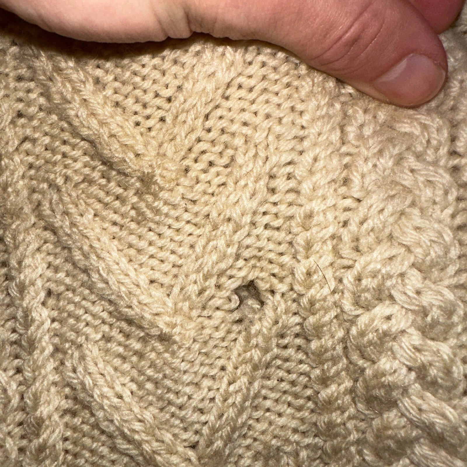 VTG Sweater Mens M Cream Cable Knit Ribbed Full Zip 1960s Rockabilly Ivory Rare