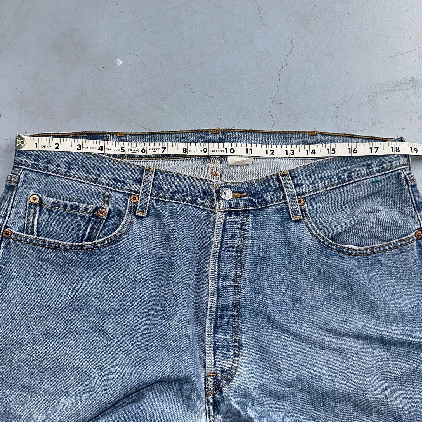 Levis 501 Vintage Y2K 90s XX Straight Leg Jeans Blue Light Wash 38x34 Act 37x34