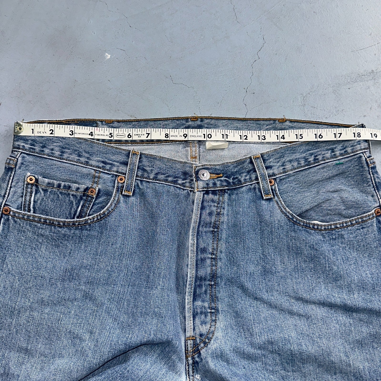 Levis 501 Vintage Y2K 90s XX Straight Leg Jeans Blue Light Wash 38x34 Act 37x34