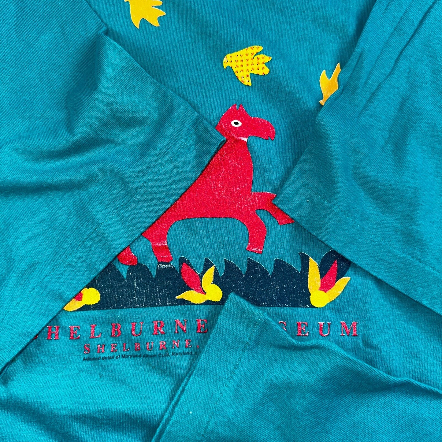 Vintage 1994 Shelburne Museum Vermont Graphic Tee Shirt Horse Single Stitch USA