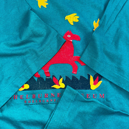Vintage 1994 Shelburne Museum Vermont Graphic Tee Shirt Horse Single Stitch USA