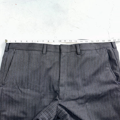 VTG Botany 500 Couture 42 USA MADE 2Pc Black/Gray Pinstriped Wool Suit