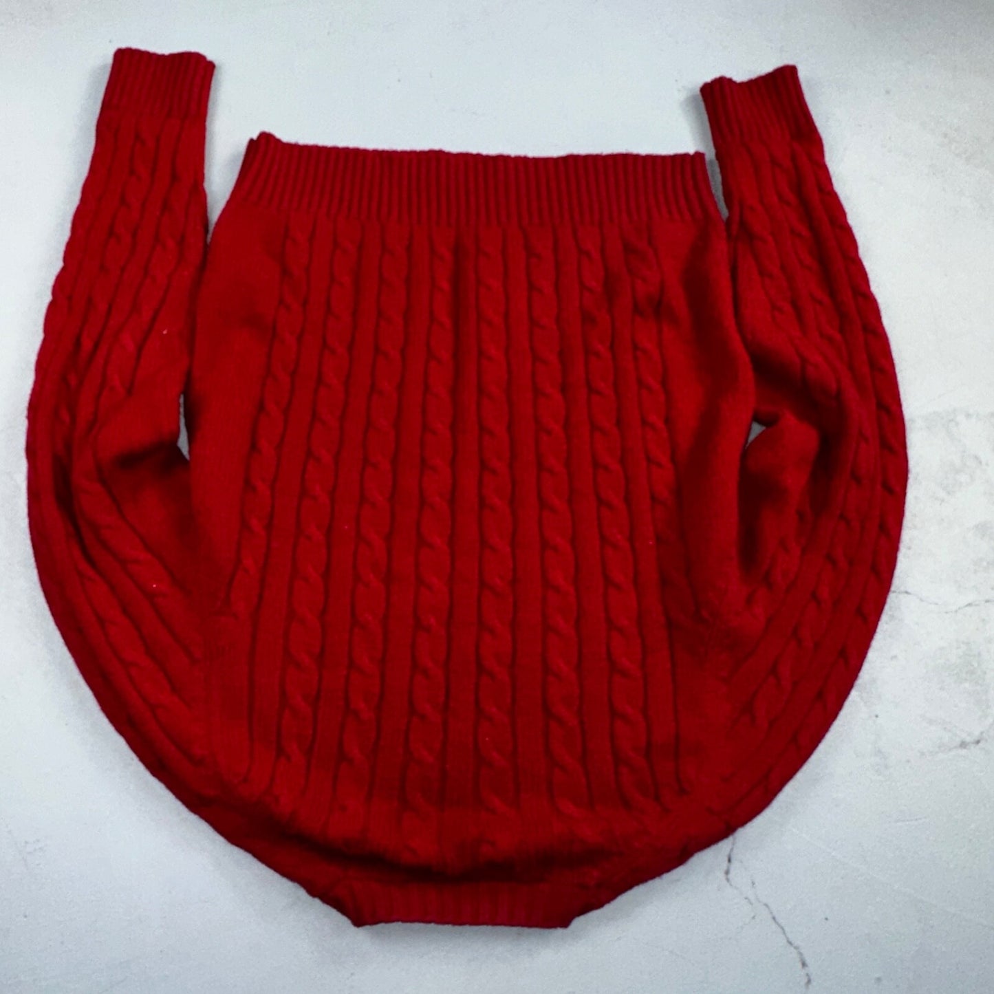Vintage Wellington Acrylic Sweater XL Mens 80s Crewneck Red Cable Knit Fisherman