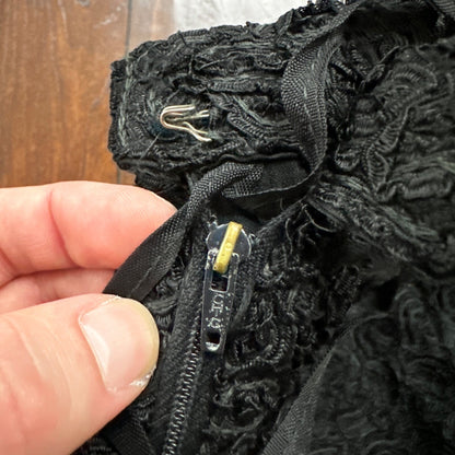 1960’s VTG Wool Cardigan Coltalia Imports Black Women’s Rockabilly 60s Skirt