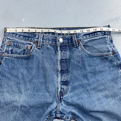 Levis 501 Vintage 90s USA XX Straight Leg Jeans Blue Light Wash 35x34 Act 32x30