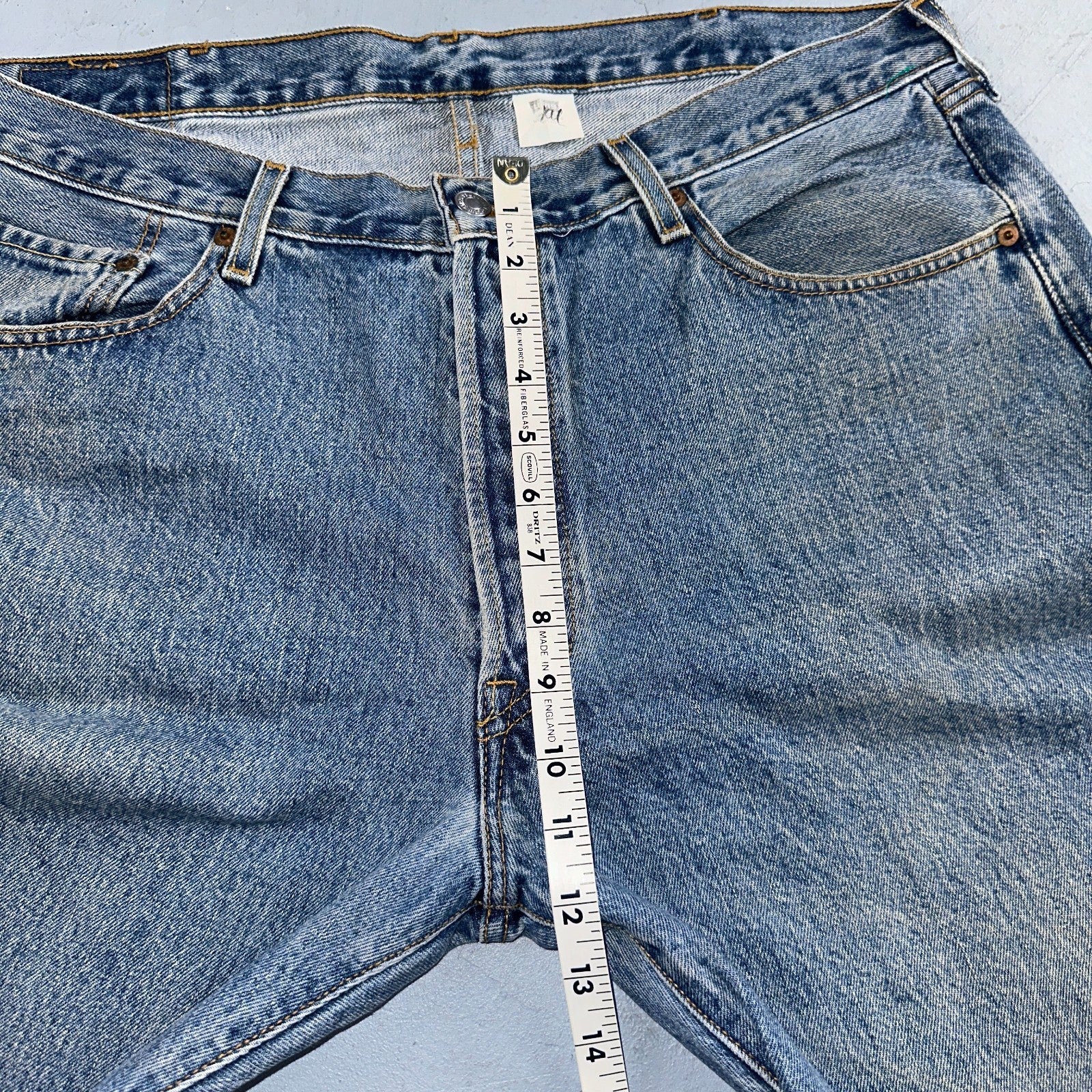 Levis 501 Vintage 90s Mexico Straight Leg Jeans Blue Light Wash 38x30 Act 37x31