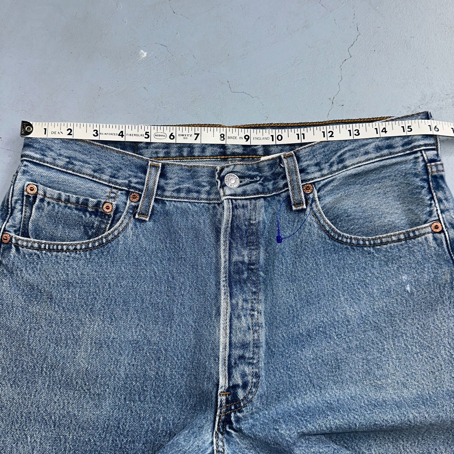 Levis 501 Vintage Y2K XX Straight Leg Jeans 90s Blue Light Wash 34x36 Act 32x34