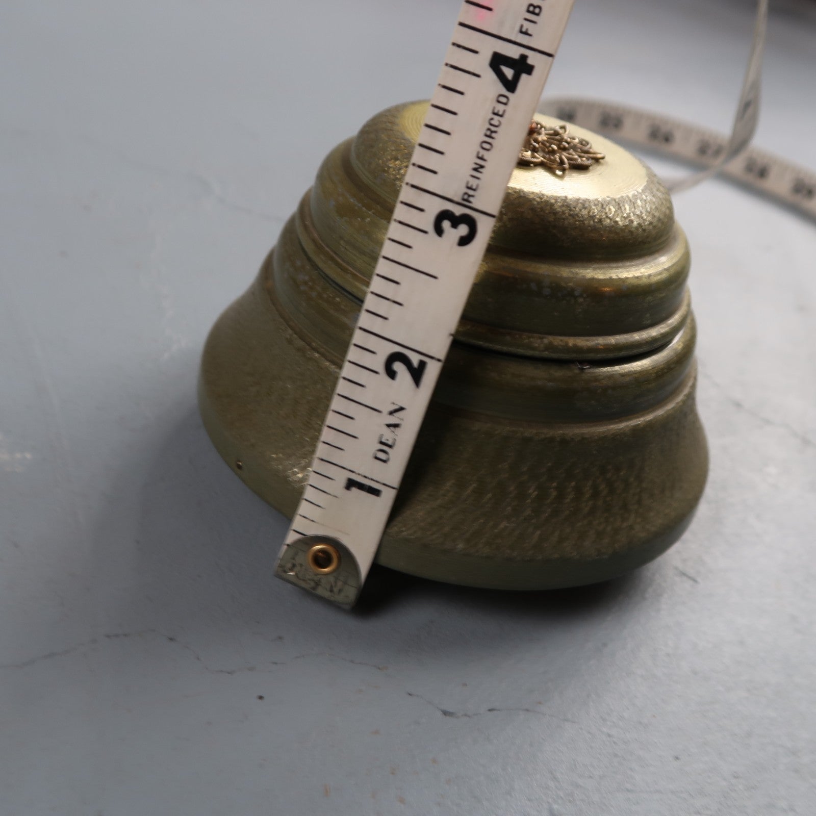 Old Antique Powder Box Pewter/bronze Tone Romantic Girl Plays Music VTG Art