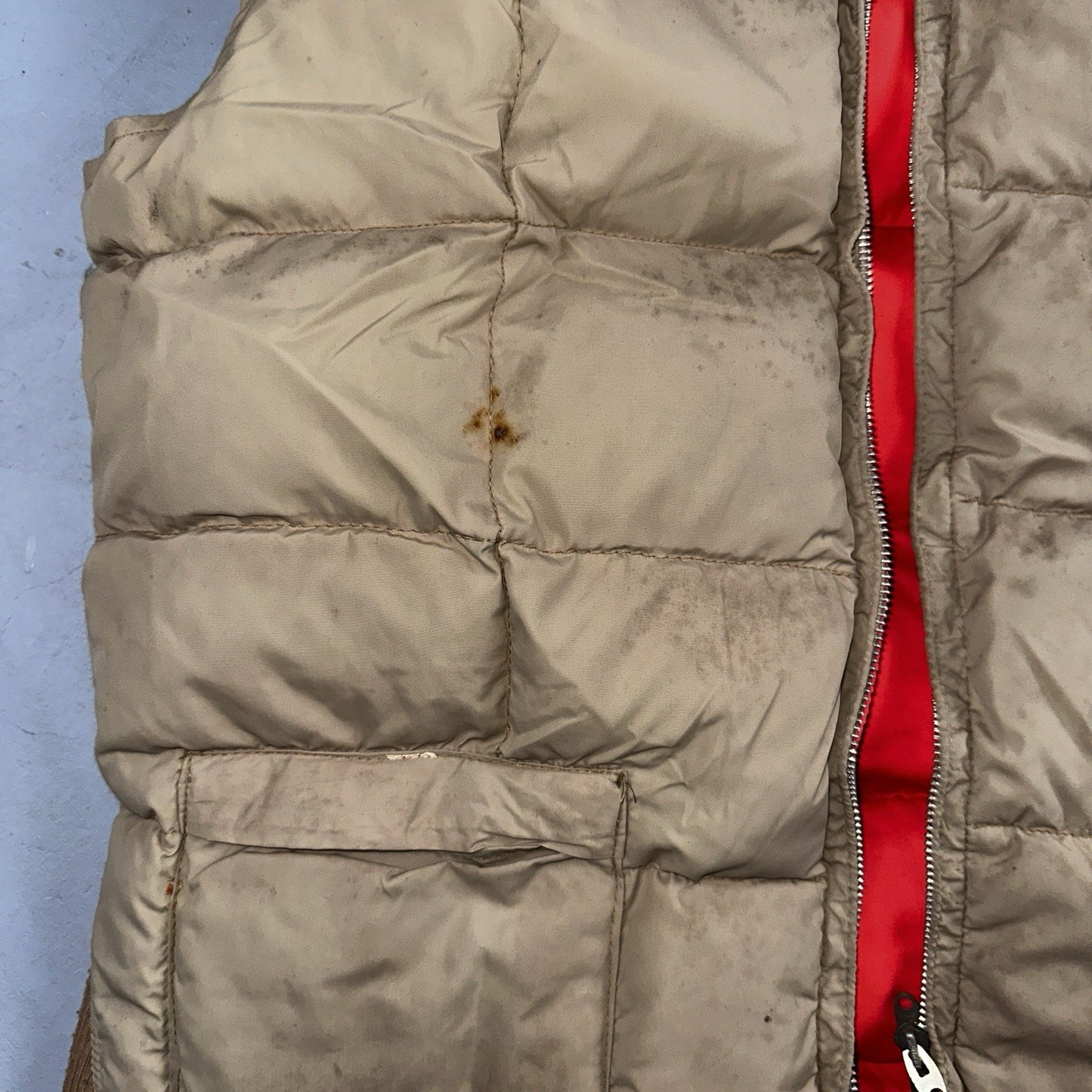 Vtg Pioneer Sportswear M 60s Union Reversible Tan Blaze Orange Canada Down Vest