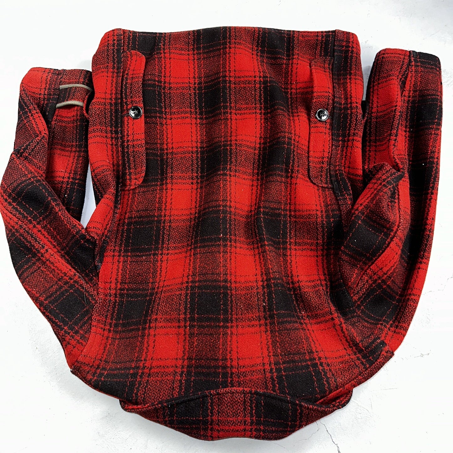 1950s Dryback Coat Wool Buffalo Plaid Heavy Hunting Jacket VTG Mackinaw 50s 40s