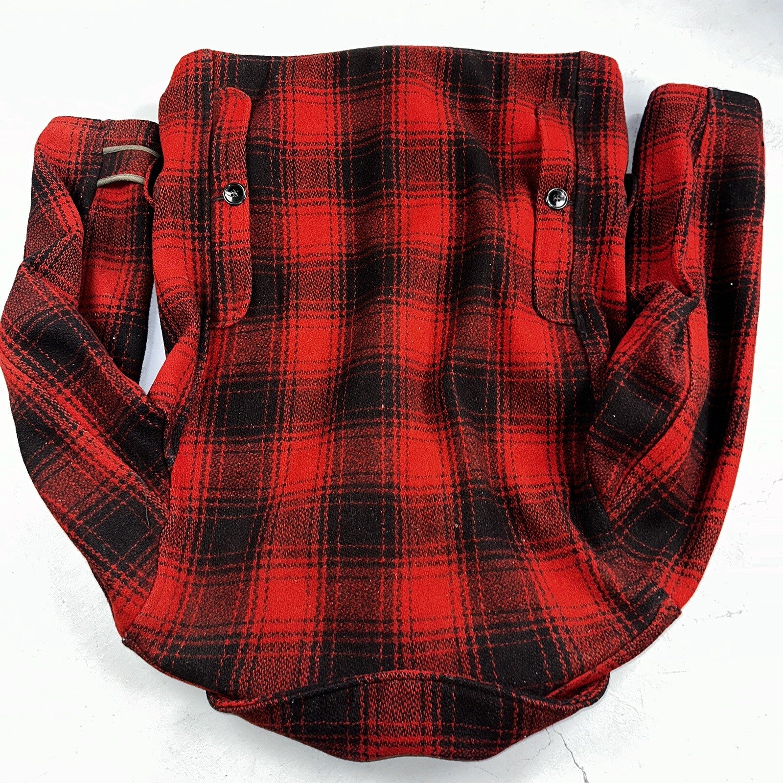 1950s Dryback Coat Wool Buffalo Plaid Heavy Hunting Jacket VTG Mackinaw 50s 40s