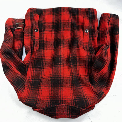 1950s Dryback Coat Wool Buffalo Plaid Heavy Hunting Jacket VTG Mackinaw 50s 40s