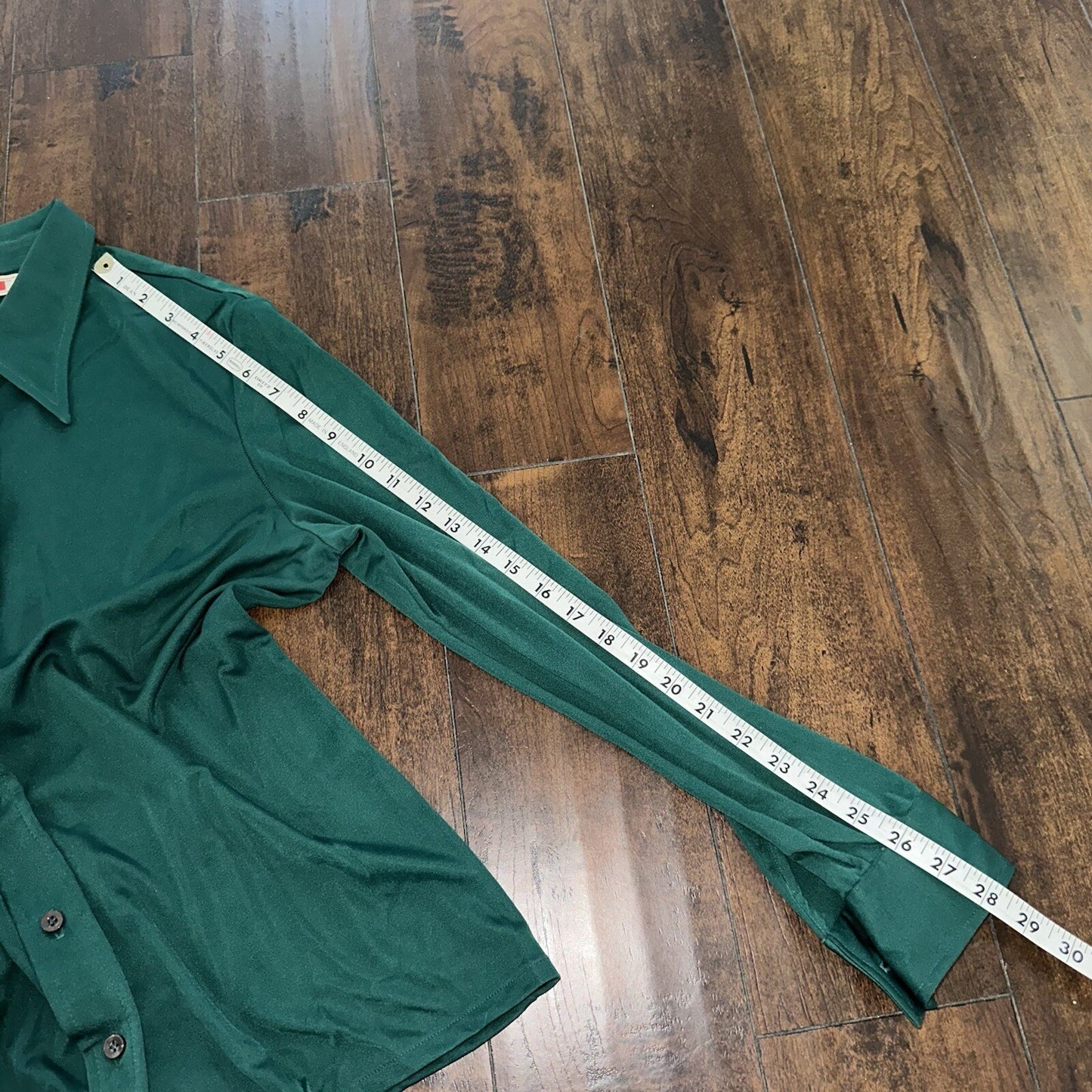 Vintage USA Rockabilly Womens Dress Shirt 60s 70s Night Cool Sanforized Green