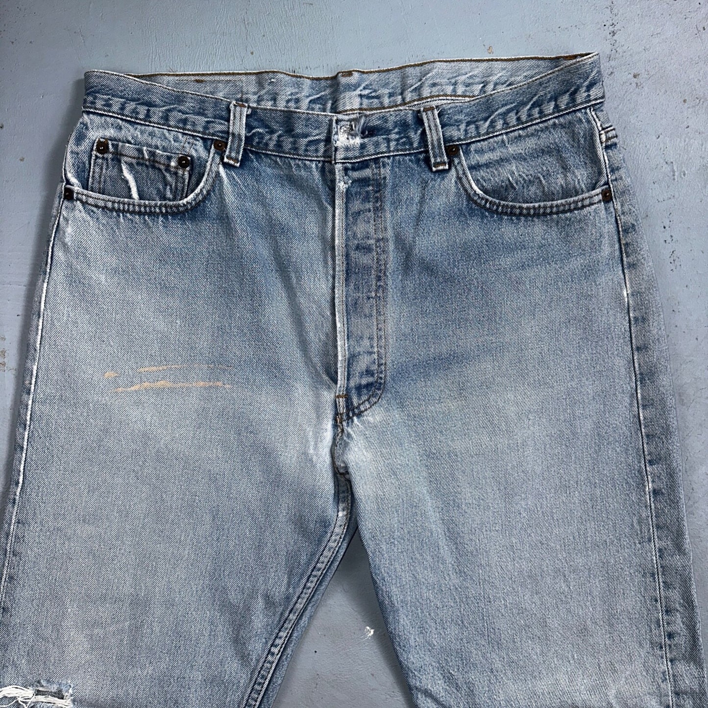 Levis 501 Vintage 80s USA XX 90s Straight Leg Jeans 38x34 Light Wash Act 34x29