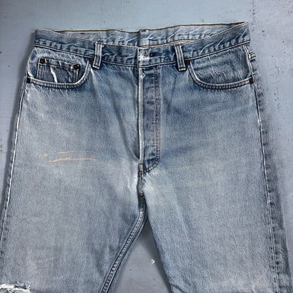Levis 501 Vintage 80s USA XX 90s Straight Leg Jeans 38x34 Light Wash Act 34x29