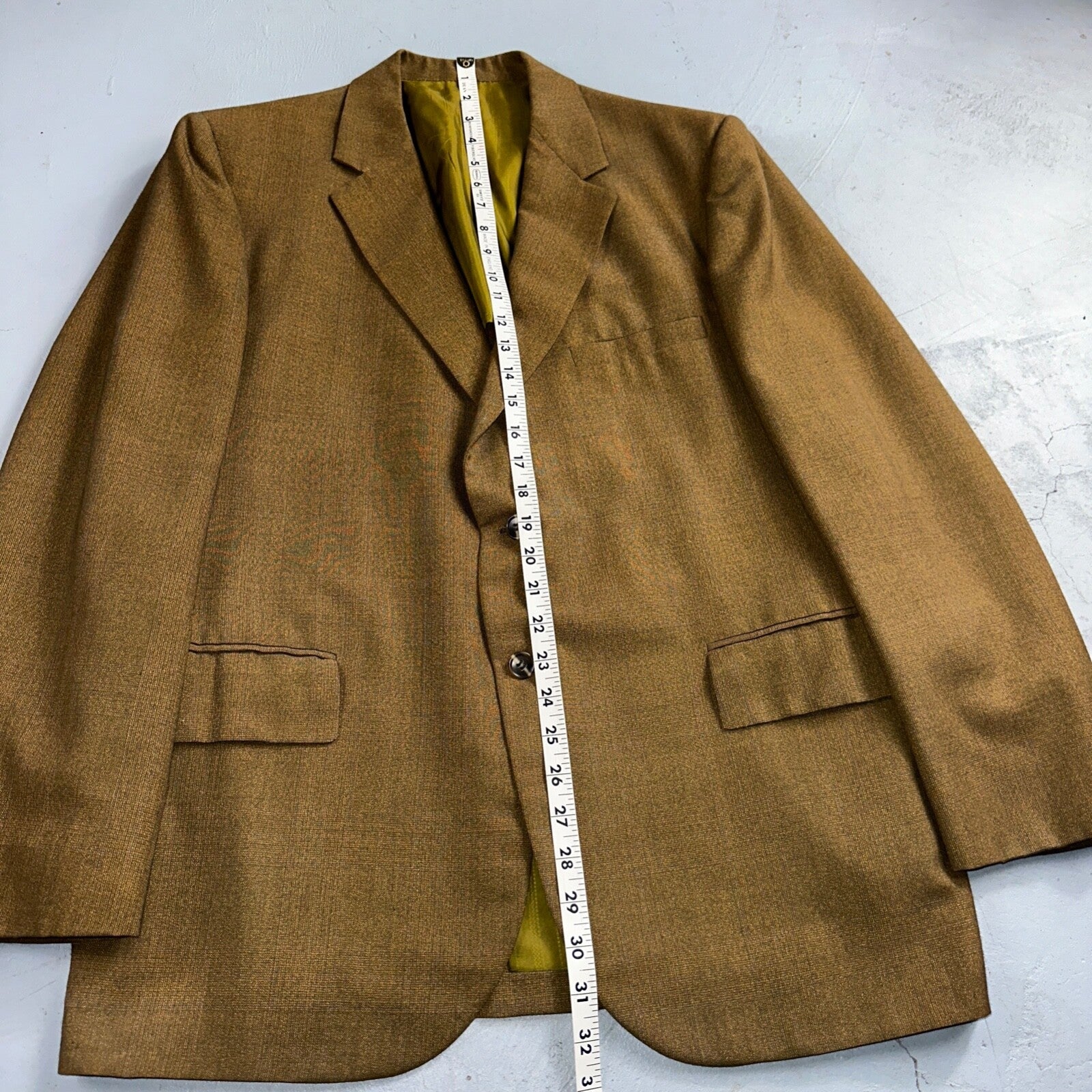 VTG Mens 3 PC Suit 42 Jacket Coat Pants Vest Plaid Rockabilly 70s 1970s Brown