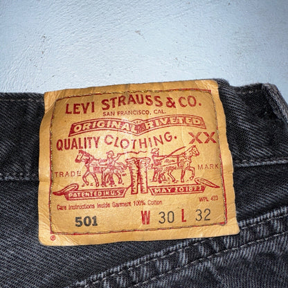 Levis 501 Vintage 90s Mexico Straight Leg Jeans 30x32 Y2K Dark Wash Act 27x30
